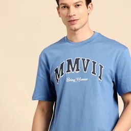 Being Human Typography Printed Drop-Shoulder Sleeves Pure Cotton T-shirt-image-63