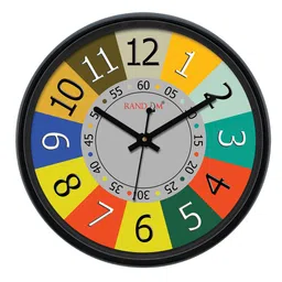 RANDOM Green & Yellow Printed Contemporary Wall Clock 30.48 cm-31