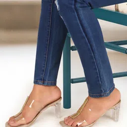 Carlton London Women Embellished Party Block Sandals-image-16