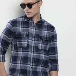 The Indian Garage Co Pure Cotton Slim Fit Checked Casual Shirt-picture-38