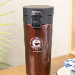 MARKET99  Brown Printed Stainless Steel Water Bottle-350 ml-19
