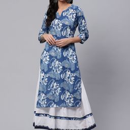 Divena Women Blue & White Printed Kurta with Palazzos-image-51