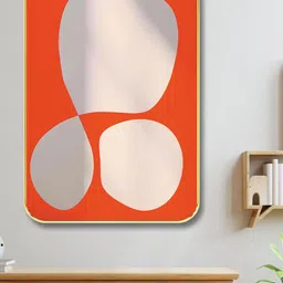 SAF Orange & White Abstract Wooden Paintings Wall Art-picture-29