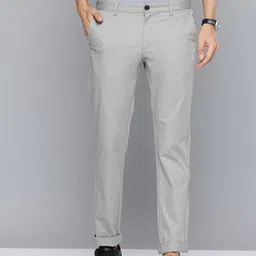 Indian Terrain Men Brooklyn Textured Slim Fit Chinos Trousers-image-73