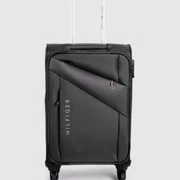 Tommy Hilfiger Unisex Black Soft 360-Degree Rotation 4 Wheels Cabin Trolley Bag-picture-7