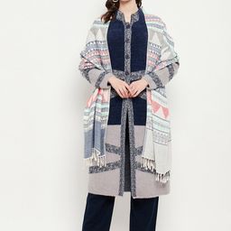 Zigo Women Self Design Stand Collar Wool Overcoat-13