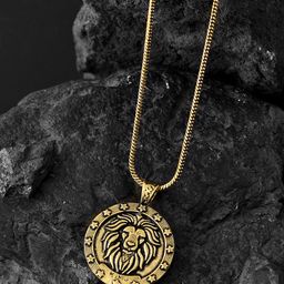 Voylla Statement Golden Man Brass Gold-Plated Contemporary Pendants with Chains-image-61