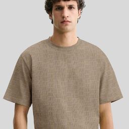 EXILION Self Design Round Neck Short Sleeves T-shirt-image-88