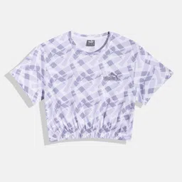 Puma Girls Abstract Printed AOP Essential Fashion Youth Cotton Relaxed Fit Blouson Top-image-53