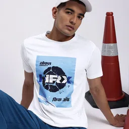 HRX by Hrithik Roshan Men Pure Cotton Brand Logo Printed T-shirt-image-73