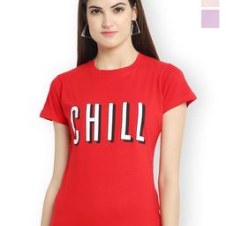 Fabflee Women Multicoloured 3 Printed V-Neck T-shirt-picture-7