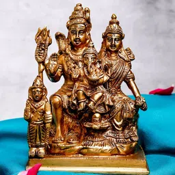 The Advitya Shiv Parivar Medium Brass Religious Idol-image-56