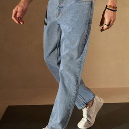 DENNISON Men Smart Baggy Fit Clean Look Cotton Jeans-image-91