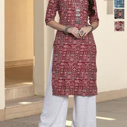 Anouk Rustic Pack Of 4 Women Ethnic Motifs Printed Crepe Kurta-86