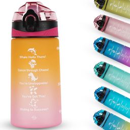 Solara Motivational Sipper Water Bottle, Yellow Pink- 500ML-image-72