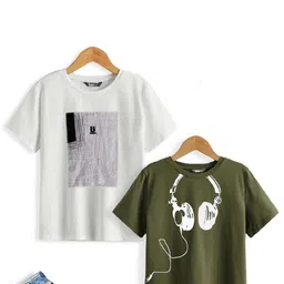 BAESD Boys Pack of 2 Graphic Printed Cotton T-shirts-image-27