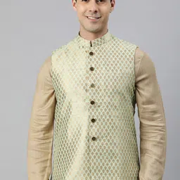 Manthan Men Woven Design Nehru Jacket-image-87