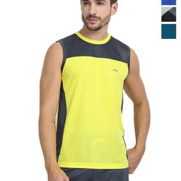 FTX Pack Of 4 Colourblocked Round Neck Gym Vests 709-5_709-9_709-12_709-15-S-image-92
