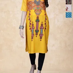 Anouk Rustic Women Pack of 4 Ethnic Motifs Printed Crepe Kurta-image-75