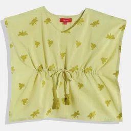 Indo Era Animal Embroidered Kimono Sleeve Cotton Kaftan Top-image-47