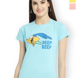 Fabflee Women Multicoloured 3 Printed V-Neck T-shirt-picture-46