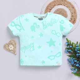 Happy Faces Girls Barbie Printed Pure Cotton T-shirt-image-85