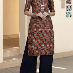 Anouk Rustic Women Pack Of 4 Ethnic Motifs Printed Crepe Kurta-image-86