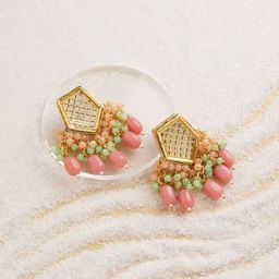 Zaveri Pearls Gold-Plated Contemporary Drop Earrings-29