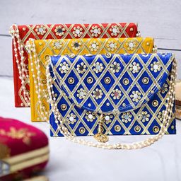 Kuber Industries Pack Of 3 Embroidered Purse Clutchs-44