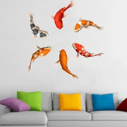 rawpockets Yellow & Orange Colorful Fish Wall Sticker-image-91