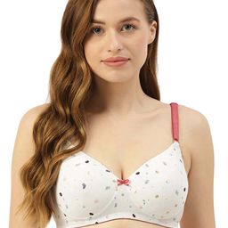 Leading Lady White & Grey Abstract Bra Lightly Padded-image-0