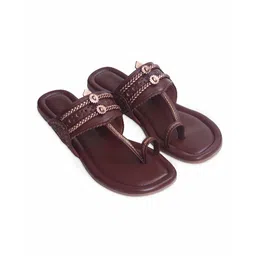 Aprajita Toor Women Embellished Ethnic T-Strap Square Toe Flats-4