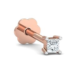 KUBERBOX 18K Rose Gold Tiny Square Diamond Nose Stud-24