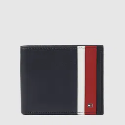 Tommy Hilfiger Men Navy Blue Striped Two Fold Wallet-42