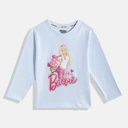 Happy Faces Girls Barbie Printed Pure Cotton T-shirt-image-98