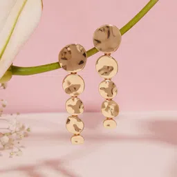 Zaveri Pearls Gold-Plated Contemporary Drop Earrings-5