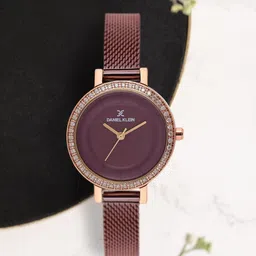 Daniel Klein Women Burgundy Analogue Watch DK11699-7-image-12