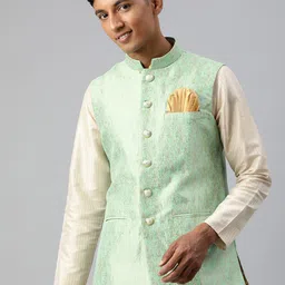 Manthan Men Woven Design Nehru Jacket-image-32