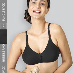 LYRA Pack Of 2 Cotton Rich Mesh Ladder Wire Free Moulded and Seamless Bra-image-97