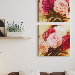 Art Street 2-Pcs Red & Pink Peony Flower Painted Wall Art-9