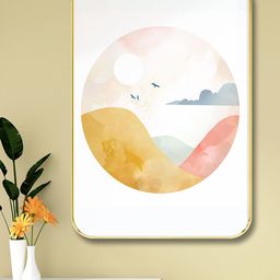 SAF Brown & White Graphic Nature Wooden Painting Wall Art-picture-16