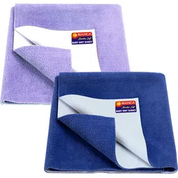 BIANCA Blue 2 Pcs Waterproof & Breathable Bamboo-Feel Baby Dry Sheet & Mattress Protector-image-94