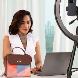 ZOUK GeoOptics Geometric Printed Structured Handheld Bag-image-32