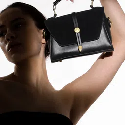HAUTE SAUCE by Campus Sutra Leather Structured Sling Bag-image-85