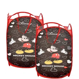Kuber Industries Set Of 2 Mickey Mouse Nylon Laundry Basket with Handle-28