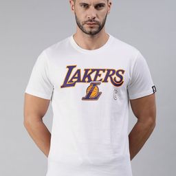 NBA Men White & Purple LeBron James Classic Basketball T-Shirt-image-94