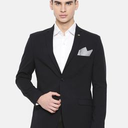 Theme Navy Self-Design Single-Breasted Fitted Formal Blazer-image-22