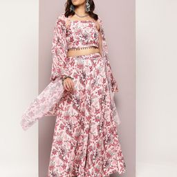 Jompers Printed Beads & Stones Ready to Wear Lehenga & Blouse With Dupatta-image-59