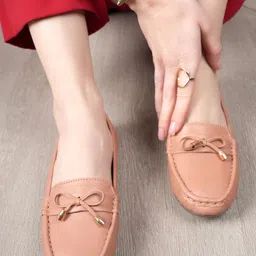 DressBerry Women Patent Leather Slip-On Loafers with Bow-image-94