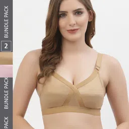 Floret Pack of 2 Solid Non-Wired Non Padded Everyday Bra CrossFit_Nude-34